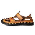 Men's Closed-Toe Leather Sandals with Breathable Mesh for Outdoor Use - 59 Monday