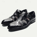 Men's Premium Crocodile Pattern Fisherman Sandals with Monk Strap Design - 59 Monday