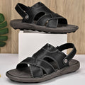 Men's Faux Leather Casual Sandals with Cross Strap and Hook-and-Loop Closure - 59 Monday