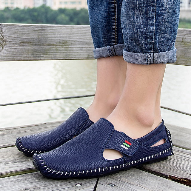 Men's Classic PU Leather Sandals for Casual Outdoor Summer Wear - 59 Monday