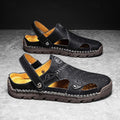Men's Handmade Leather Closed-Toe Sandals for Casual Daily Comfort - 59 Monday