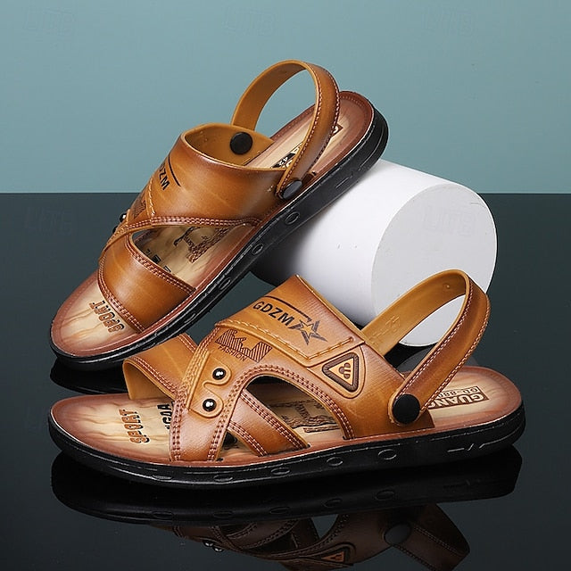 Men's Embossed Sandals with Cushioned Footbed for Casual Outdoor Use - 59 Monday