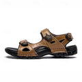 Men's Outdoor Leather Hiking Sandals with Adjustable Strap and Rugged Sole - 59 Monday
