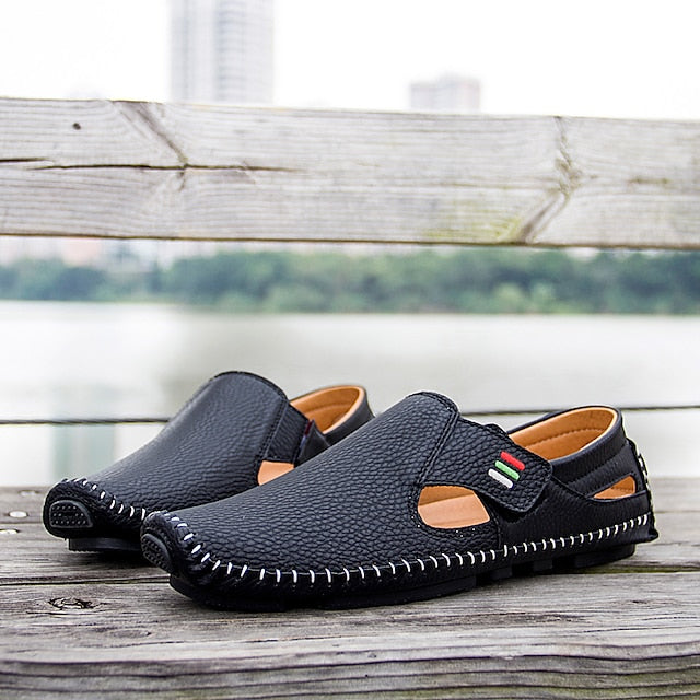 Men's Classic PU Leather Sandals for Casual Outdoor Summer Wear - 59 Monday