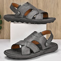 Men's Faux Leather Casual Sandals with Cross Strap and Hook-and-Loop Closure - 59 Monday