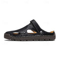 Men's Handmade Leather Closed-Toe Sandals for Casual Daily Comfort - 59 Monday