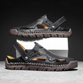 Men's Handmade Leather Closed-Toe Sandals for Casual Daily Comfort - 59 Monday