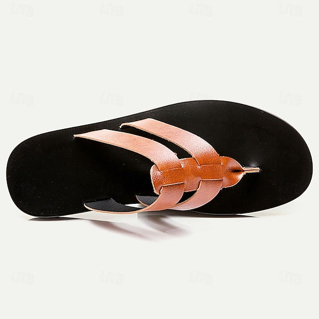 Men's Microfiber Flat Sandals with Loafer Style for Casual Comfort - 59 Monday