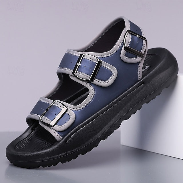 Men's Comfortable Double Buckle Sandals for Stylish Outdoor Summer Wear - 59 Monday